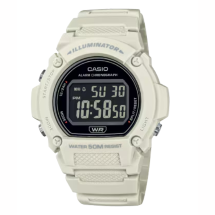 Casio General W-219HC-8BV White Strap Digital Men Watch